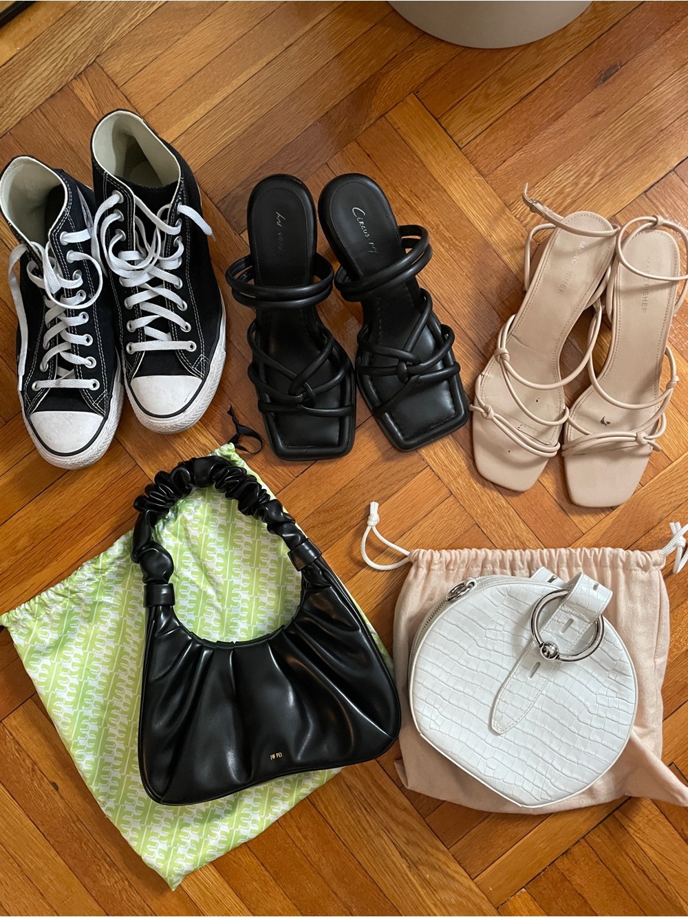 Neutral Capsule Essentials Bundle: 3 Shoes (Sz 10) and 2 purses